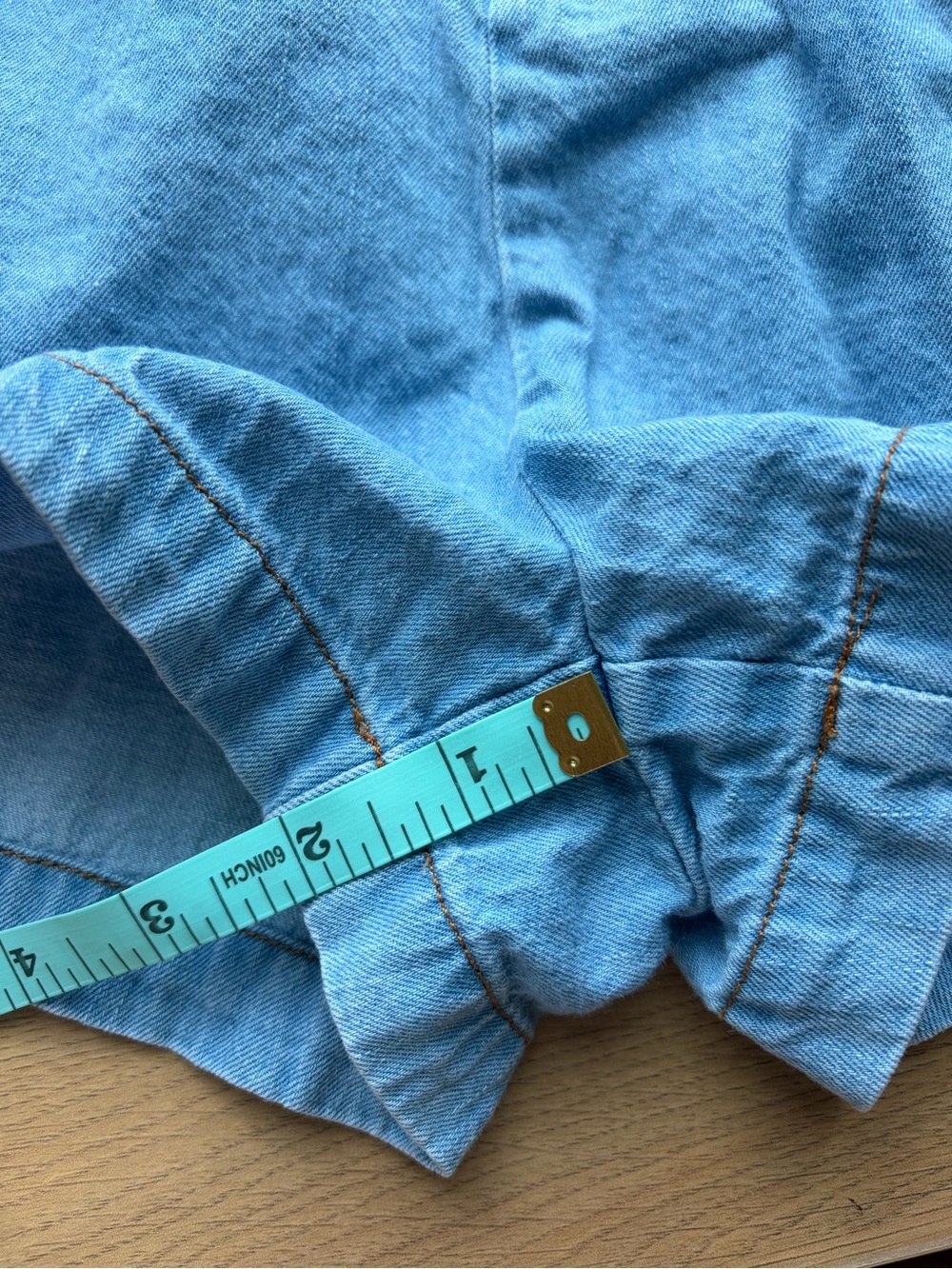Light Blue High-Rise Pleated Soft Denim Shorts - Picture 6 of 6